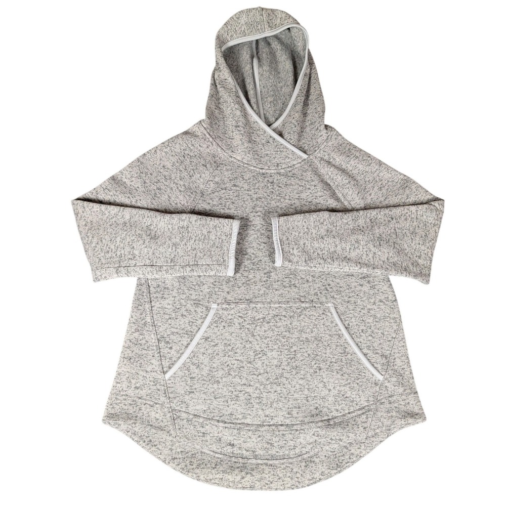 Champion Duo Dry Women Heather Gray Crossover Hoodie Pullover Snap Cuffs Raglan